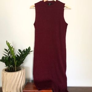 Burgundy sleeveless dress